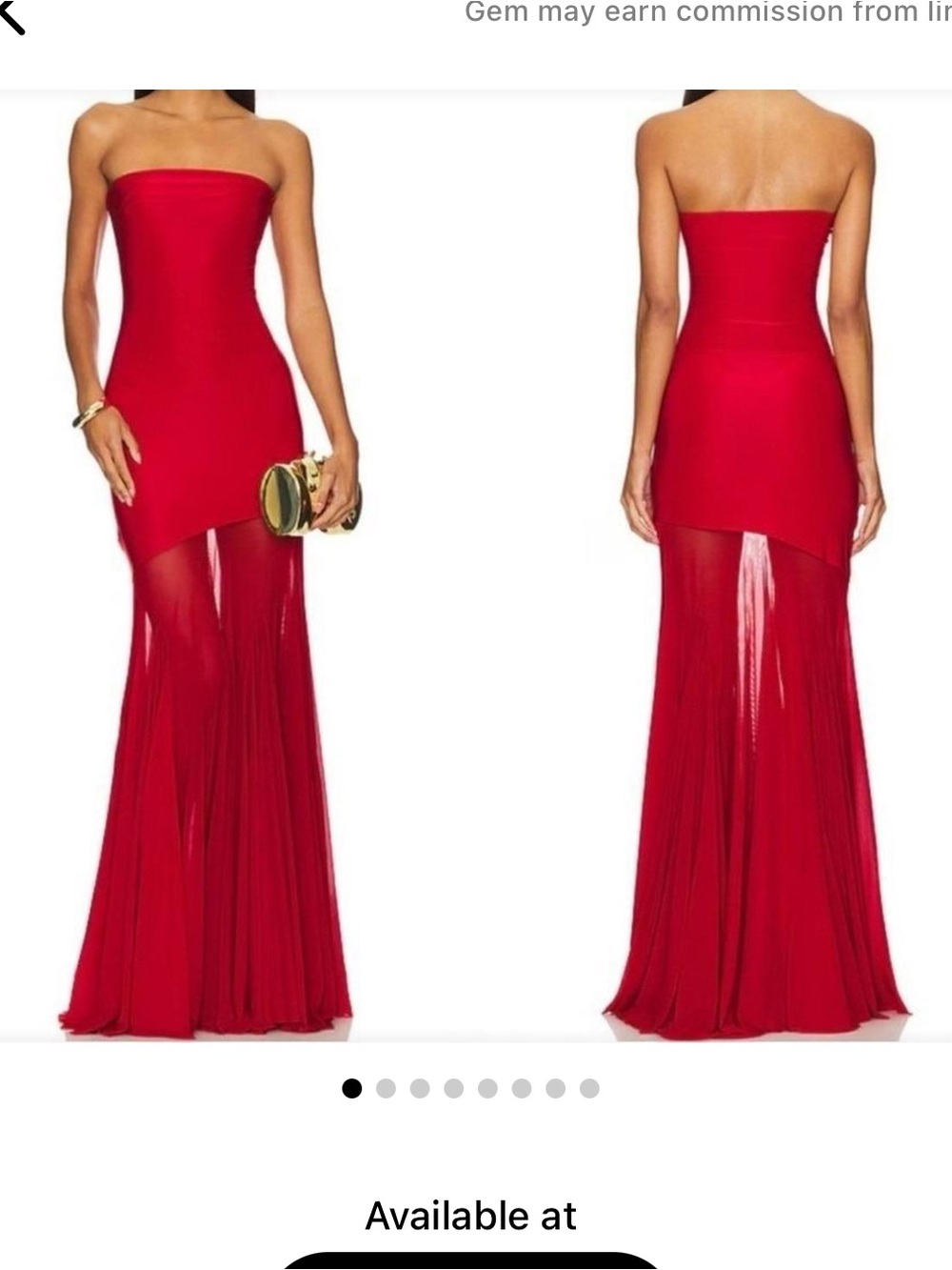 Deme- Strapless Asymmetric Sheer-Hem Evening Dress